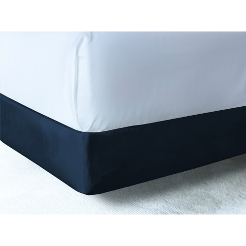 Designer Contour BoxSpring Wrap, Polyester Shantung, Fits Hotel King, 70x80x7, Navy Blue